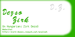 dezso zirk business card